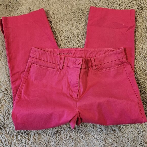Talbots Perfect Skimmer Cropped Pants Womens Size 2 Pink Capris - Picture 5 of 7